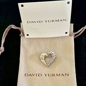 Authentic David Yurman 925 Sterling Silver Heart Pin - Pouch included